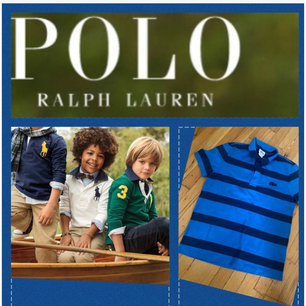 Polo short sleeve blue and navy stripped /size 4 -small